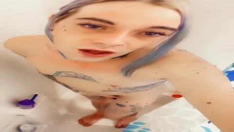 horny girl naked Taking A Shower