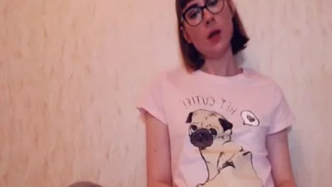 stunning Russian tranny In Glasses Strokes Her tiny 10-Pounder