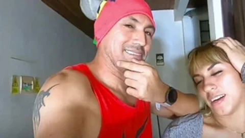 Colombian Trans girl Sucks My dick At The Door Of Her Hotel Room.
