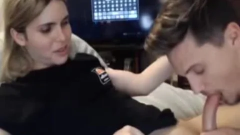 blonde t-girl blow job-job From Hubby cam