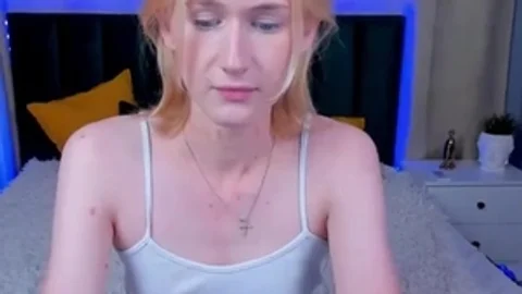 19yo blonde Russian lady-man beauty Sucks vibrator On cam