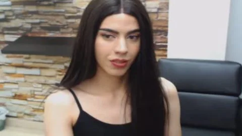 Seductive brunette tranny Hard upright penis