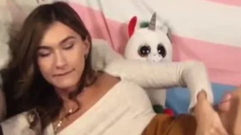 juicy young brunette lady-boy Jerks hairy big wang