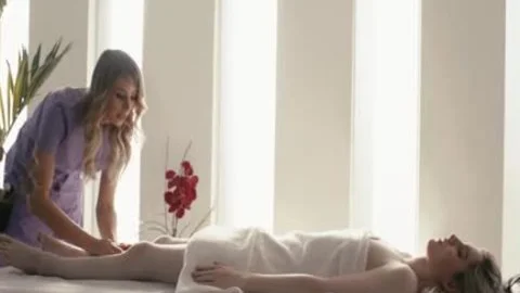 busty TS Masseuse Casey Kisses pokes TS Ella Hollywoods butthole