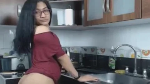 Nerdy shelady Flashing large ramrod And booty