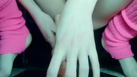 Jessica Bloom Riding Monster Dildos - Multiple butt Orgasms In Chastity